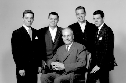 Edwin Walker seated with his four sons, the second generation of Walker's Electric