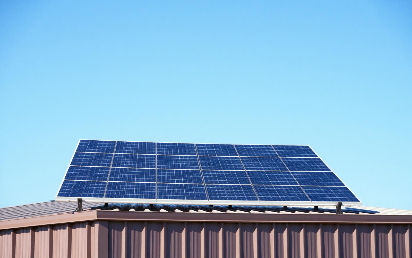 Solar array on the Walkers Electric shop roof